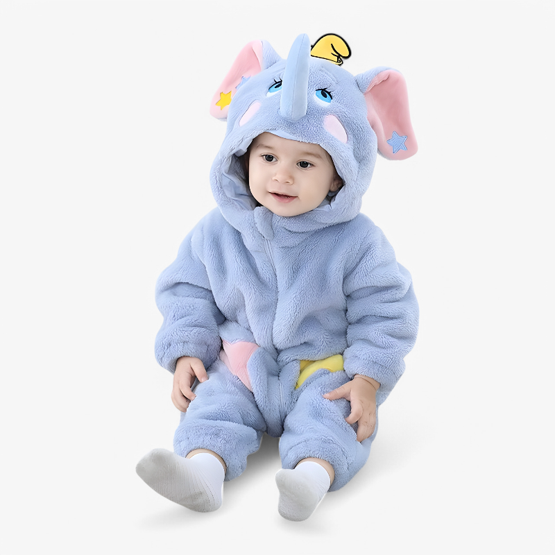 Adorable Baby Elephant Flannel Outfit