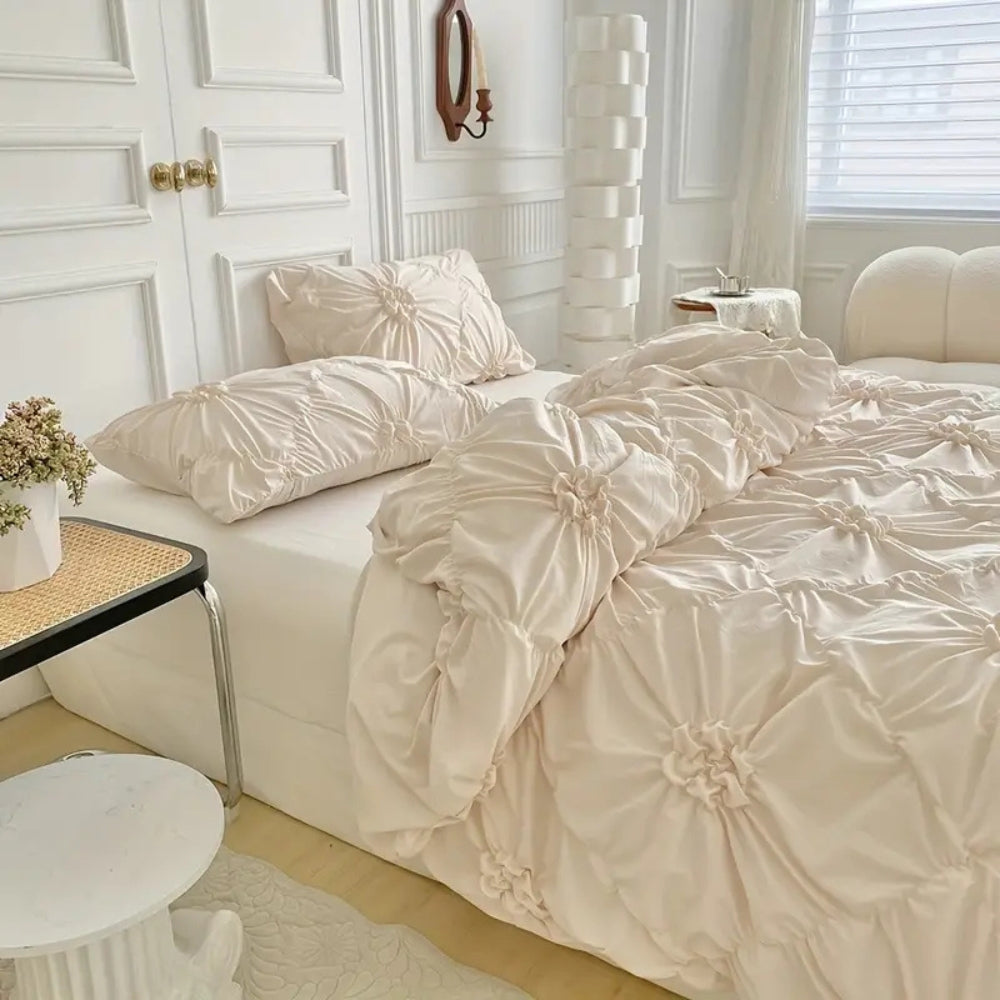 Elegant Ruffle Flower Quilt Cover Set with Pillowcases - Image 5