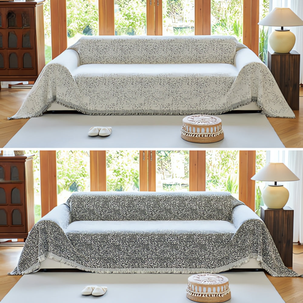 Reversible Couch Cover Nordic Speckle Boho Design - Image 6