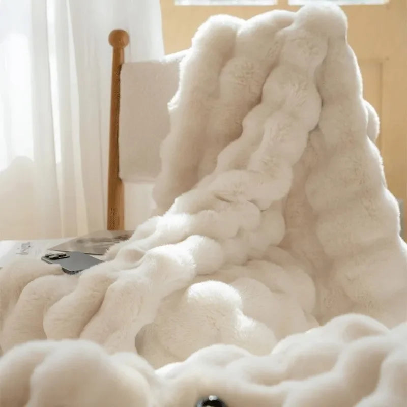 Reversible Bubble Pattern Blanket Cozy All-Season Home Throw - Image 9