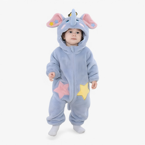 Adorable Baby Elephant Flannel Outfit