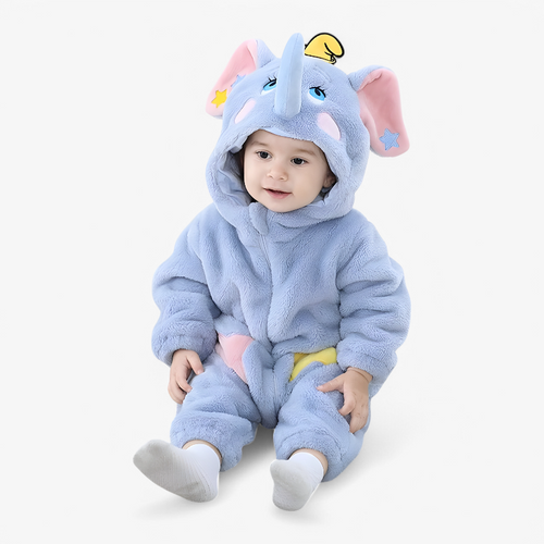 Adorable Baby Elephant Flannel Outfit