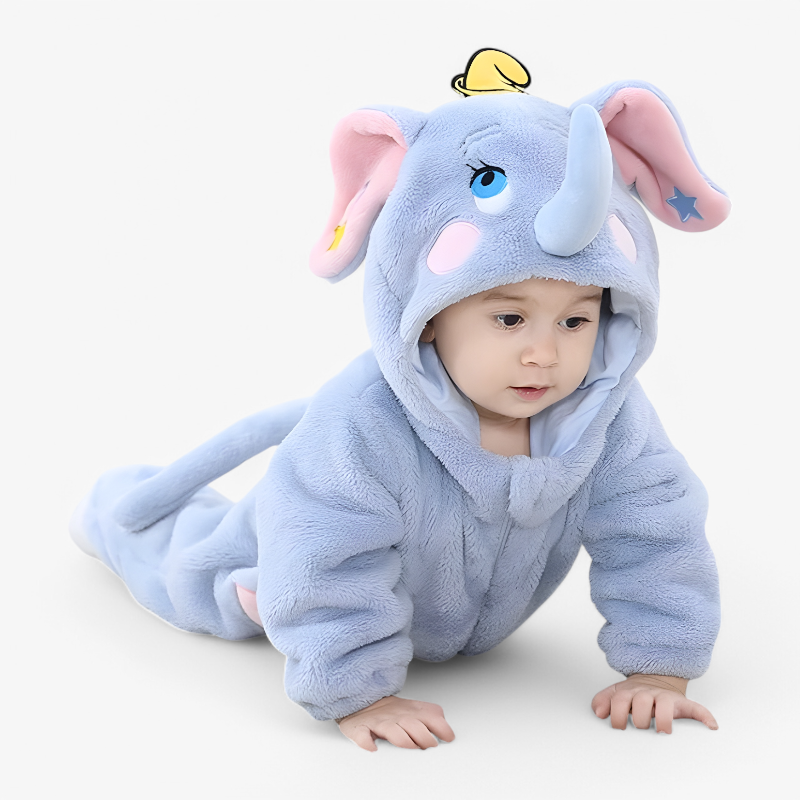 Adorable Baby Elephant Flannel Outfit