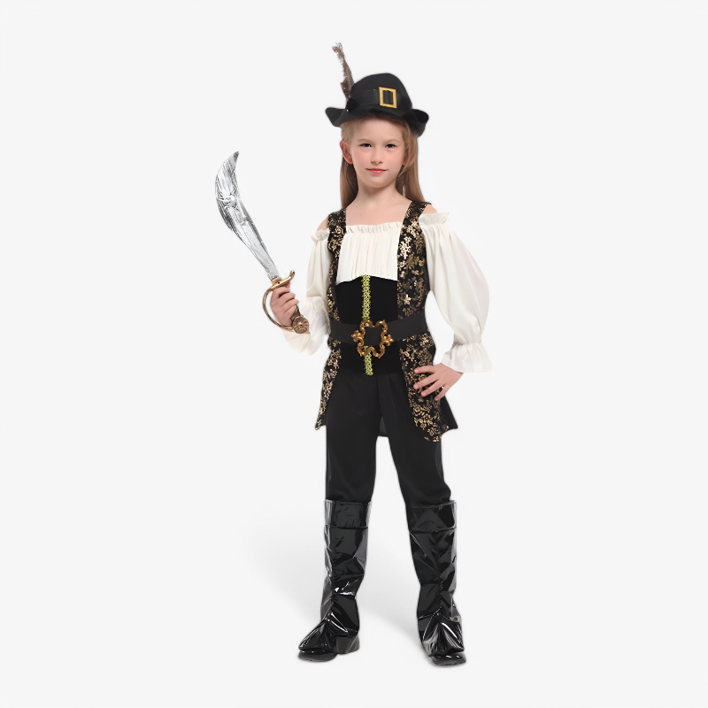 Adventurous Girls Pirate Dress-Up Costume