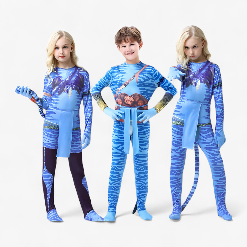 Adventurous Kids Avatar Costume with Accessories