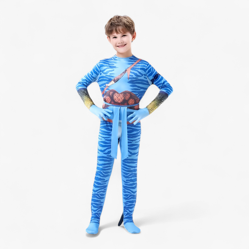 Adventurous Kids Avatar Costume with Accessories