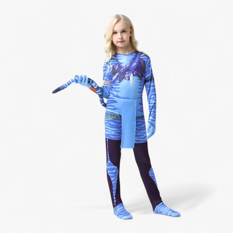 Adventurous Kids Avatar Costume with Accessories