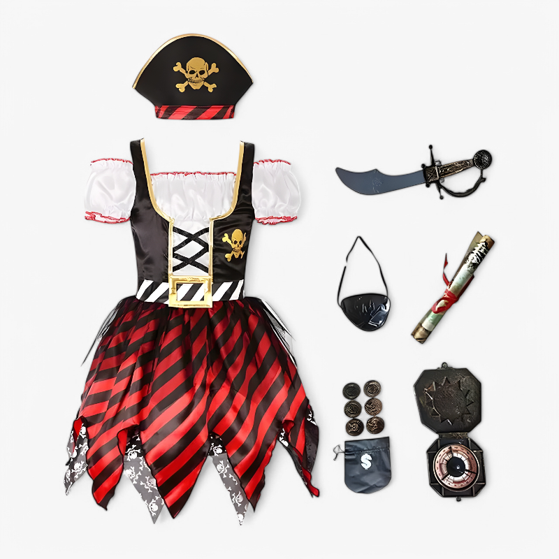 Adventurous Pirate Dress-Up Set for Girls