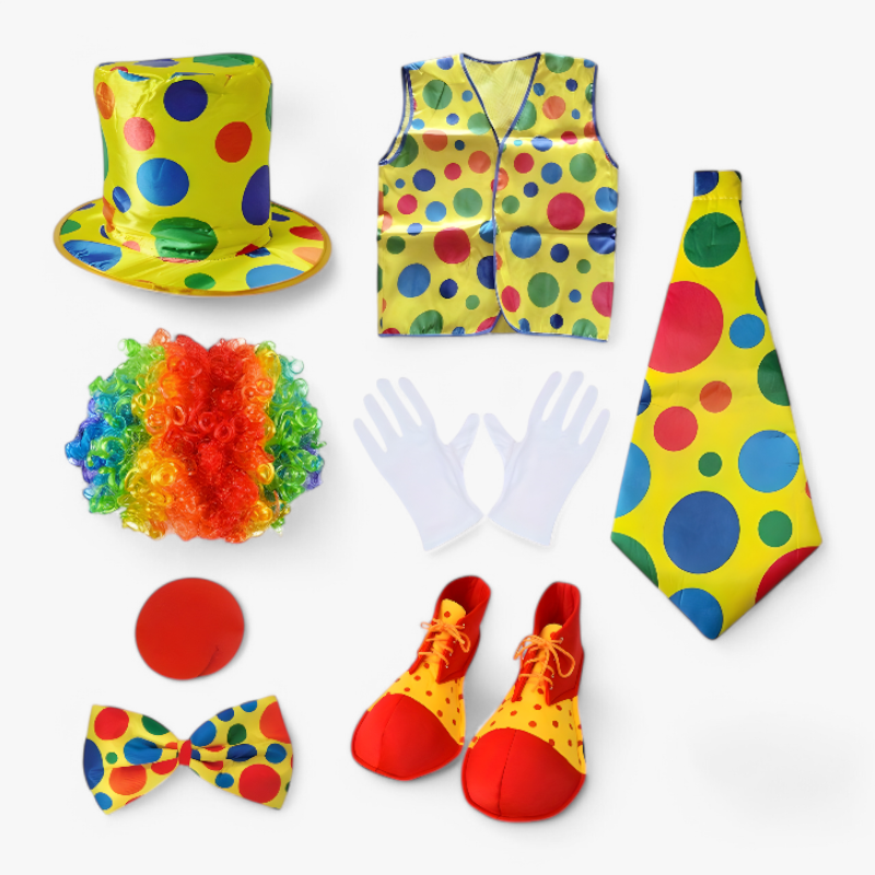Colourful Kids Clown Dress-Up Costume Set
