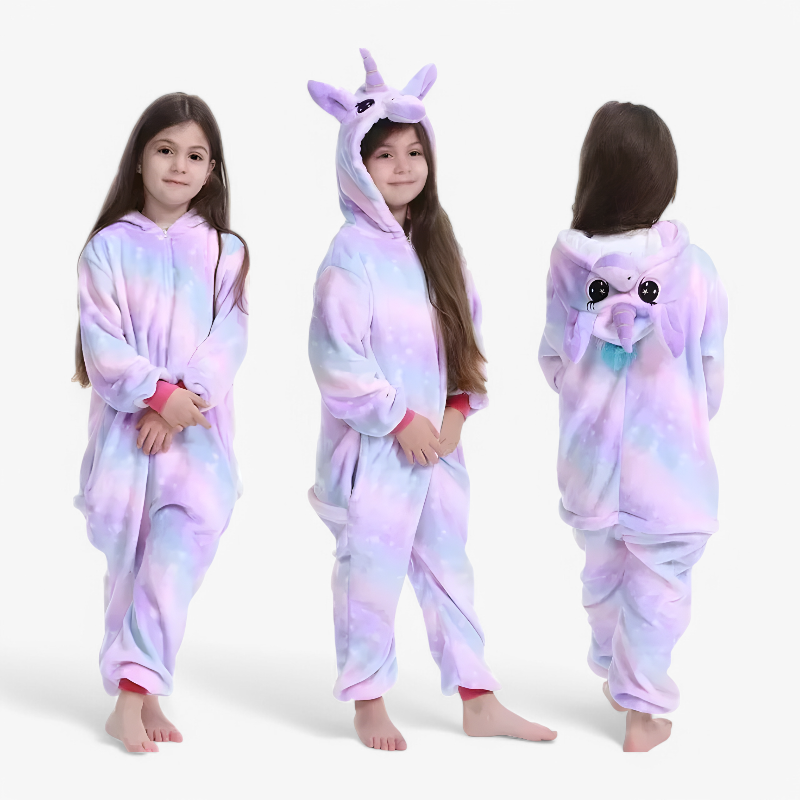 Colourful Unicorn Fleece Onesie for Kids