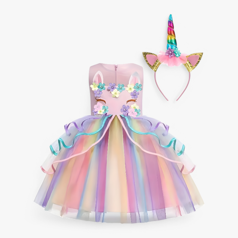 Enchanting Unicorn Dress with Flower Details
