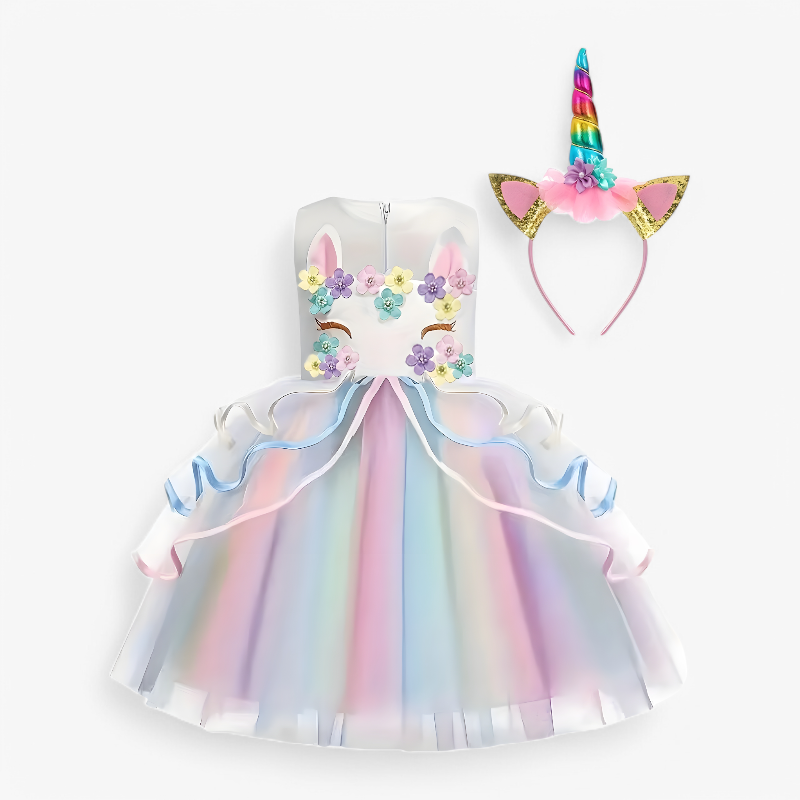 Enchanting Unicorn Dress with Flower Details