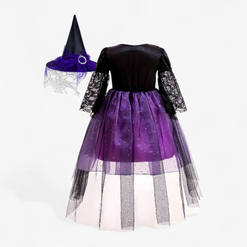 Enchanting Witch Costume for Kids with Hat