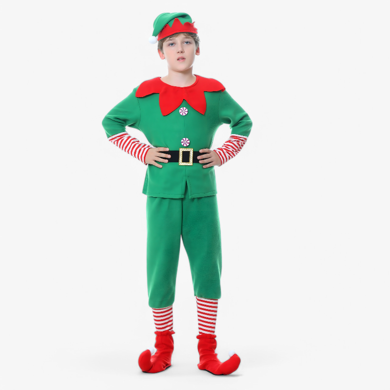 Festive Elf Outfit for Kids with Accessories