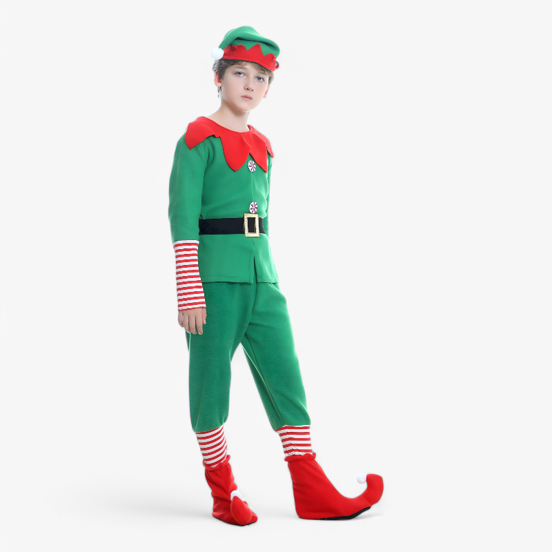 Festive Elf Outfit for Kids with Accessories