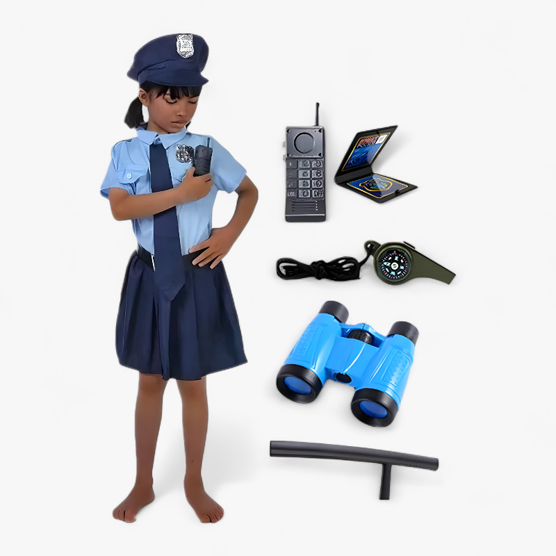 Girls Police Officer Costume with Accessories