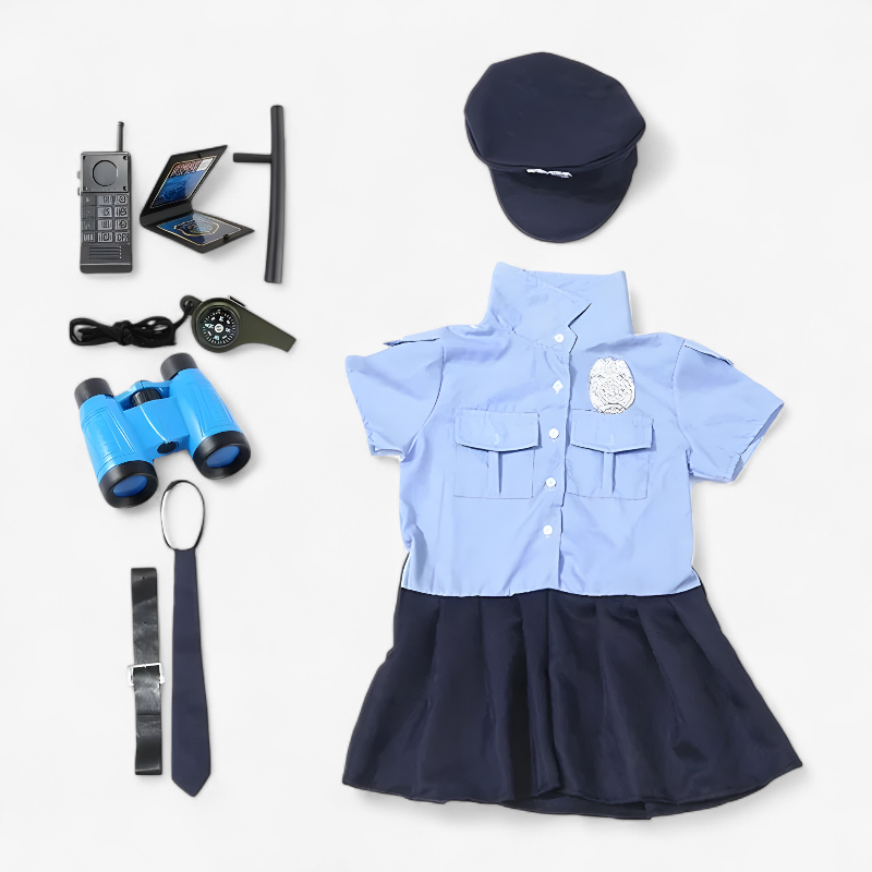 Girls Police Officer Costume with Accessories