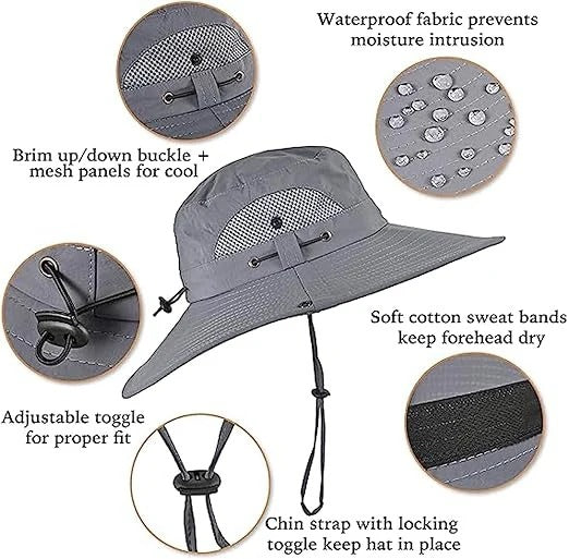 Men Sun Hat Solar Powered Cooling Fans with Wide Brim Protection - Image 9