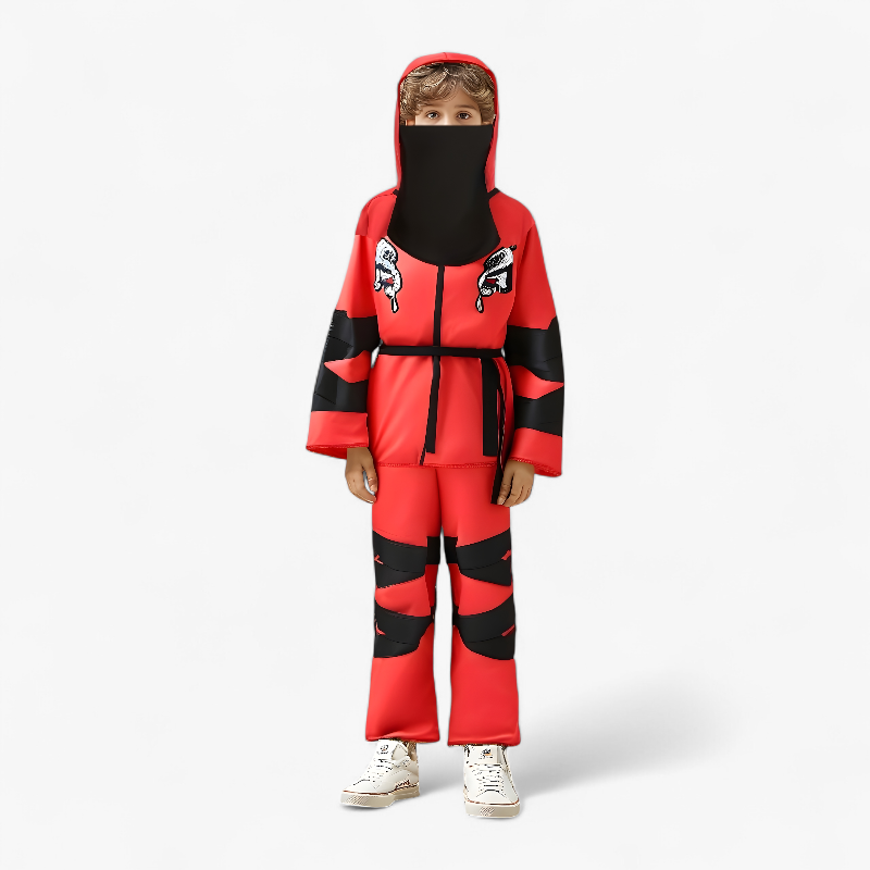 Kids Red Ninja Outfit for Dress Up Fun