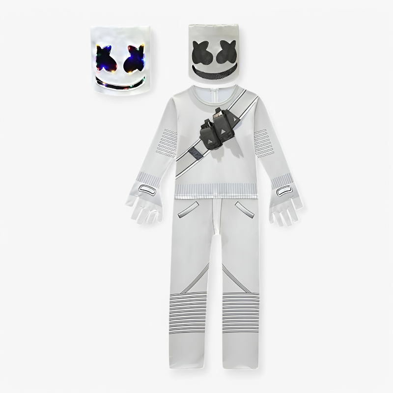 LED Mask DJ Costume for Kids Party Wear