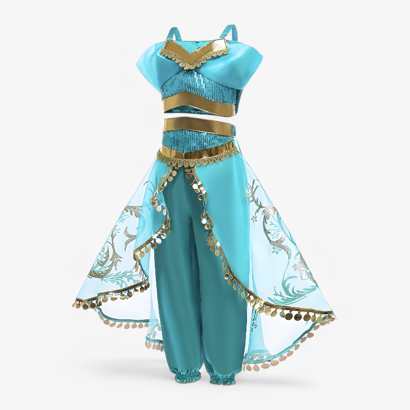 Magical Gold Detail Princess Dress for Girls