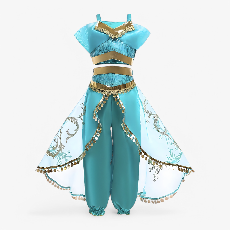 Magical Gold Detail Princess Dress for Girls