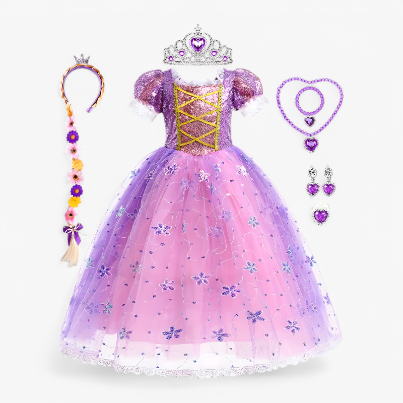 Magical Princess Costume Set with Crown and Accessories