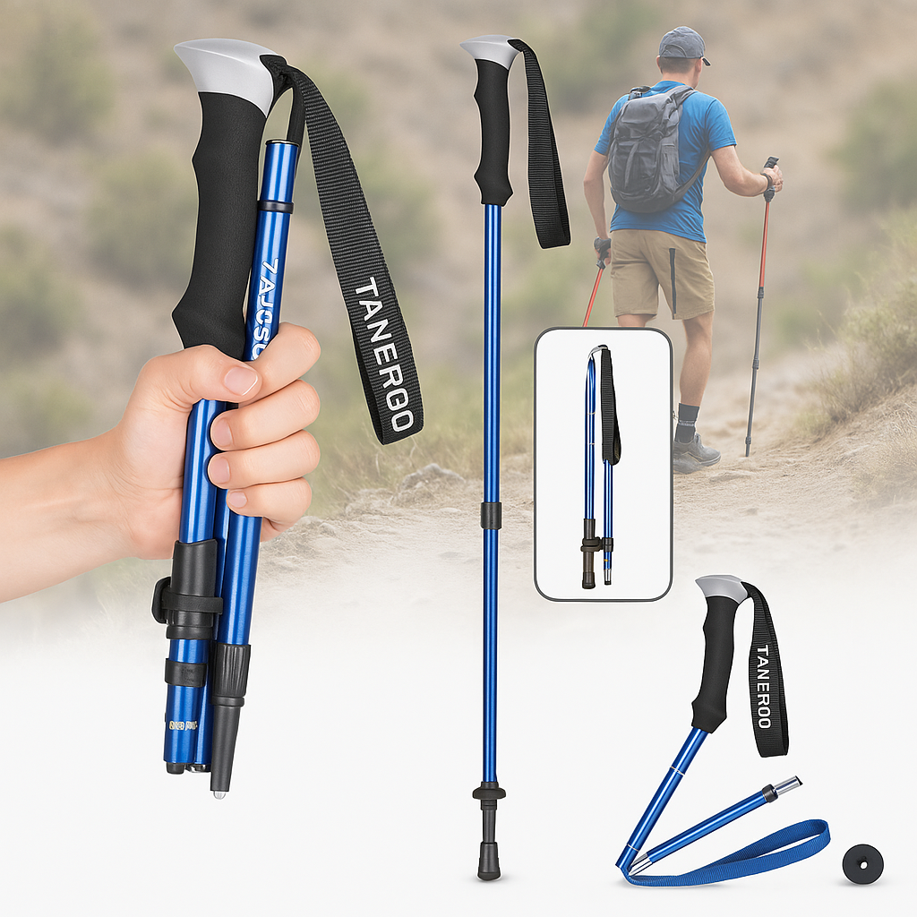 Hiking Poles Adjustable Foldable Sticks for Walking & Trekking - Image 4