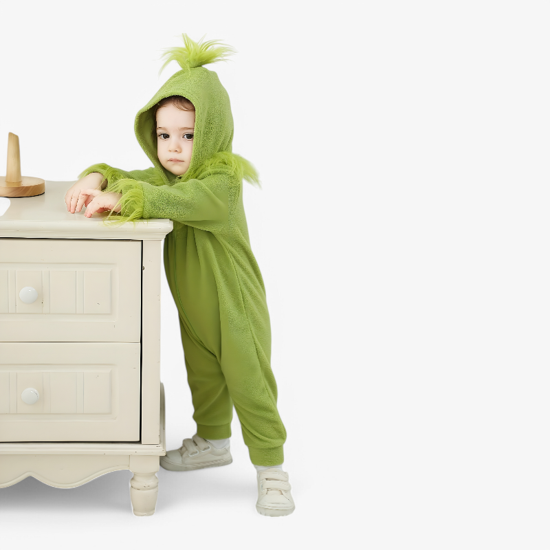 Playful Baby Grinch Costume with Hood