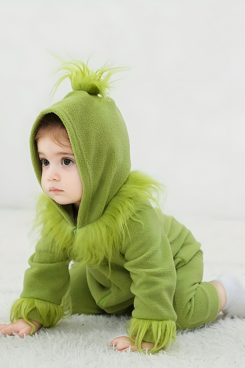 Playful Baby Grinch Costume with Hood