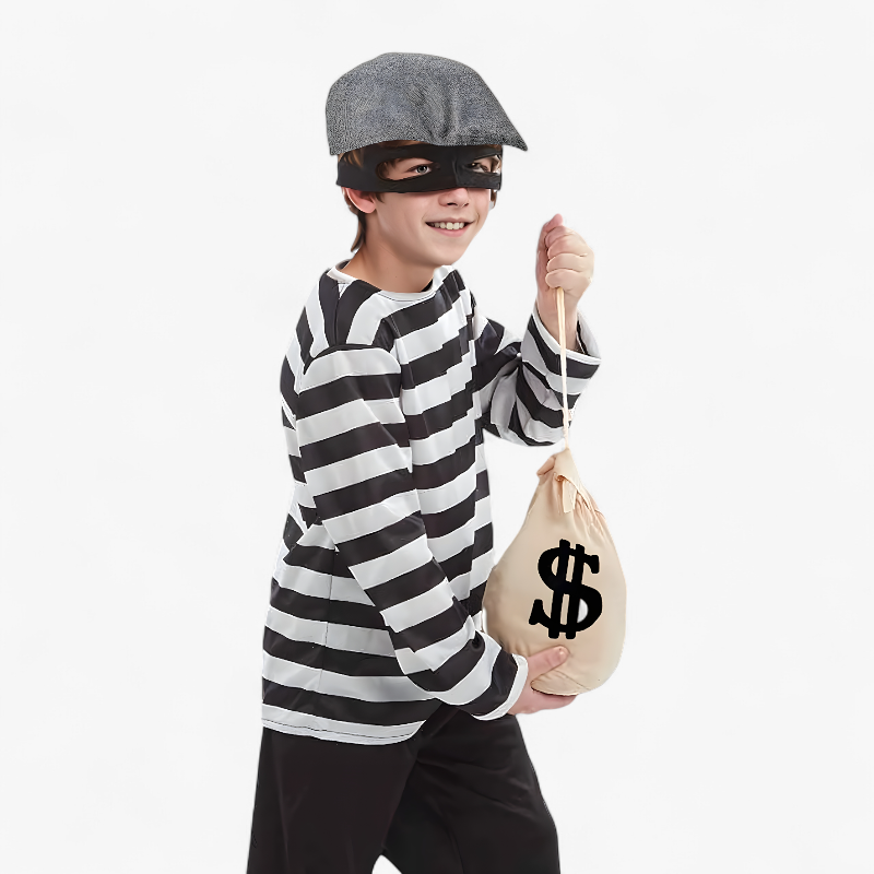 Playful Thief Costume for Kids with Accessories