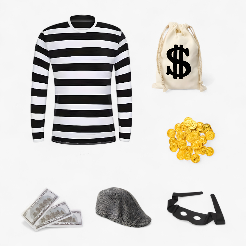 Playful Thief Costume for Kids with Accessories
