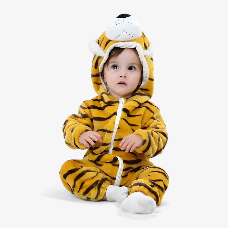 Playful Tiger Baby Costume for Winter Fun