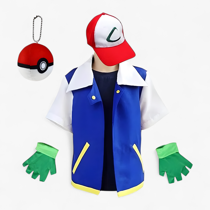 Pokémon Trainer Cosplay Outfit with Accessories