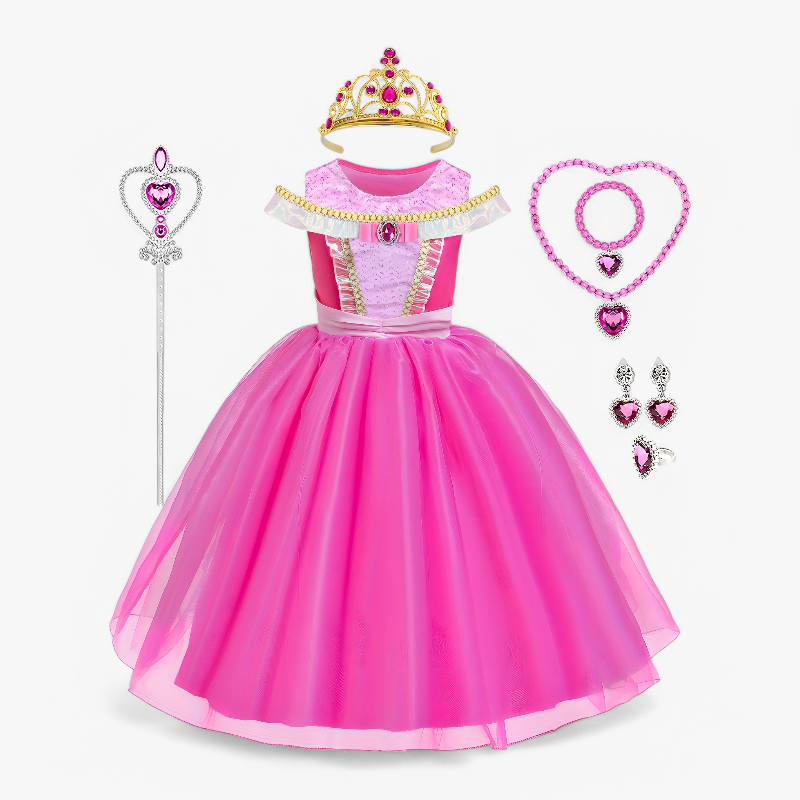 Princess Dress Set with Crown and Accessories