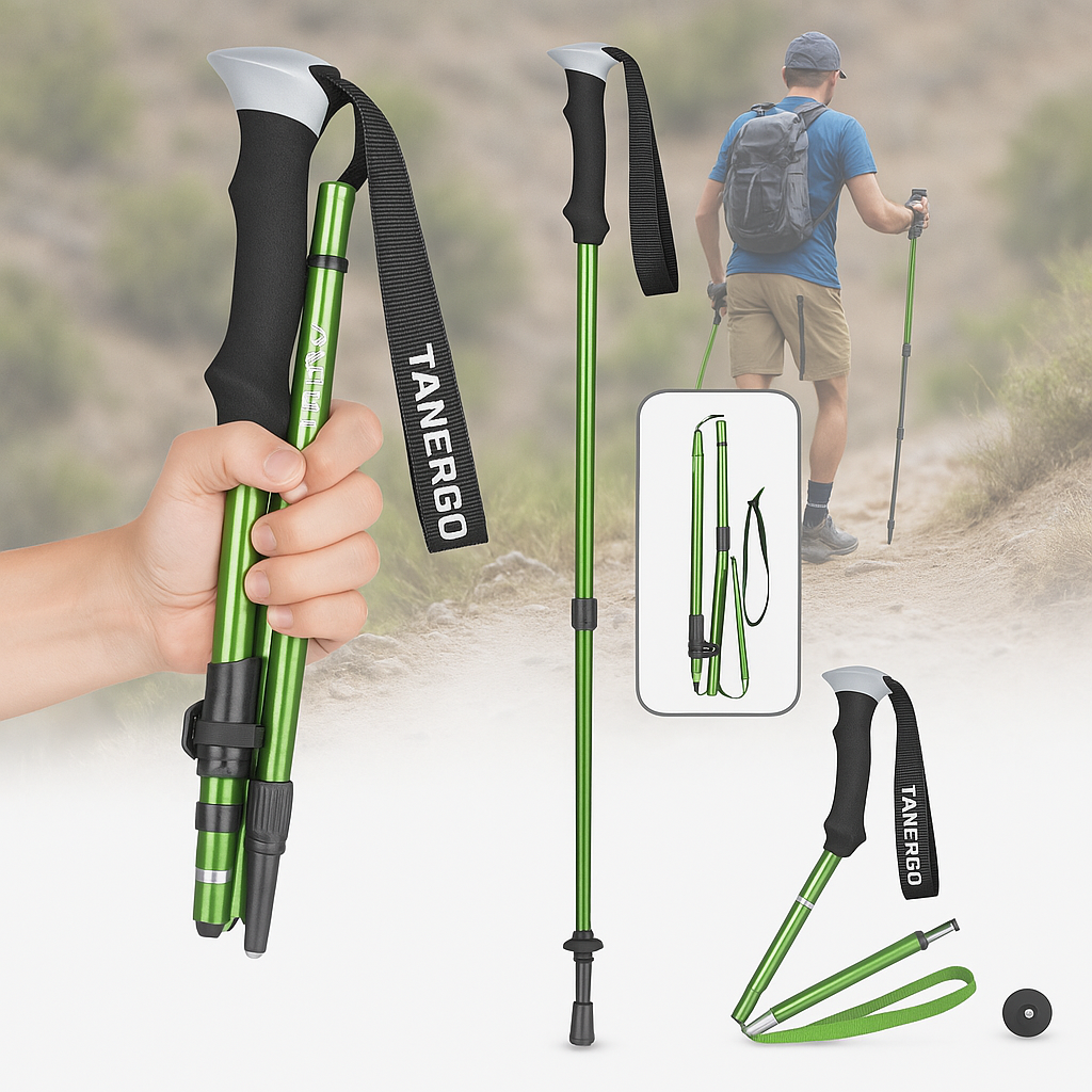 Hiking Poles Adjustable Foldable Sticks for Walking & Trekking - Image 7
