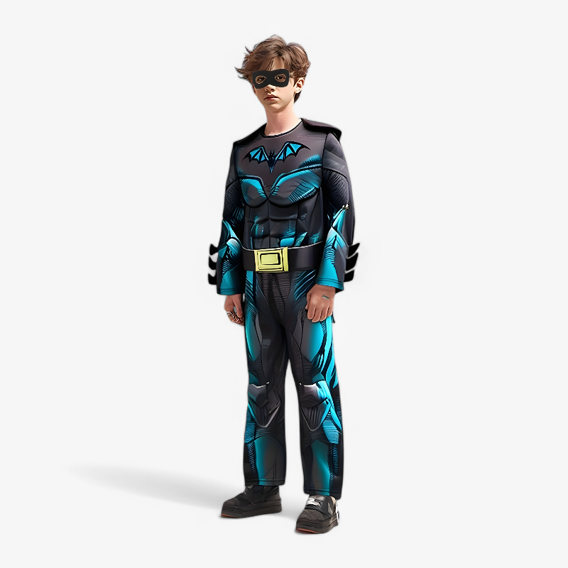 Superhero Jumpsuit with Cape and Mask for Kids