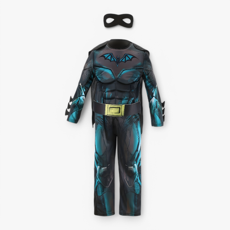 Superhero Jumpsuit with Cape and Mask for Kids