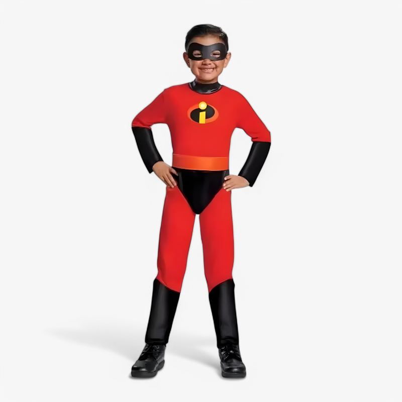 Vibrant Kids Superhero Costume with Mask