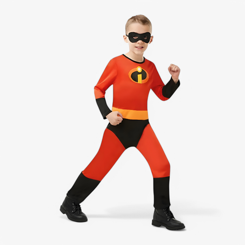 Vibrant Kids Superhero Costume with Mask