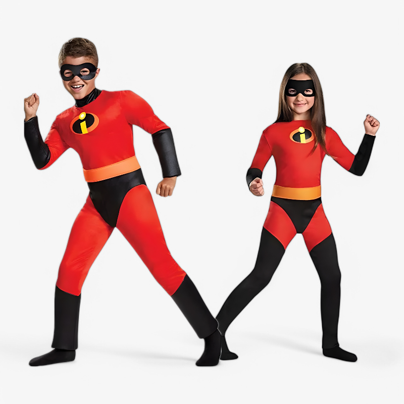 Vibrant Kids Superhero Costume with Mask